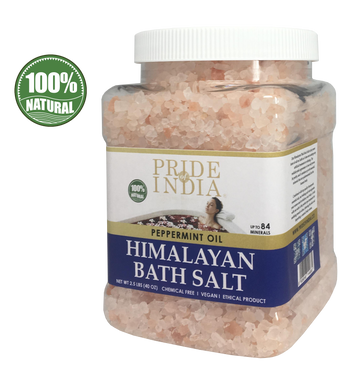 Himalayan Pink Bathing Salt - Enriched w/ Peppermint Oil and 84+ Miner
